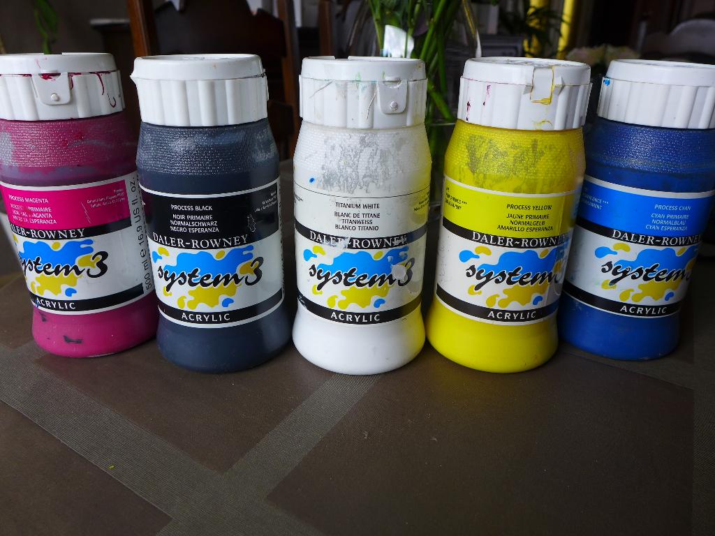 Peinture acrylique Daler-Rowney system3, couleurs de base, Envoi, Utilisé, Peinture acrylique