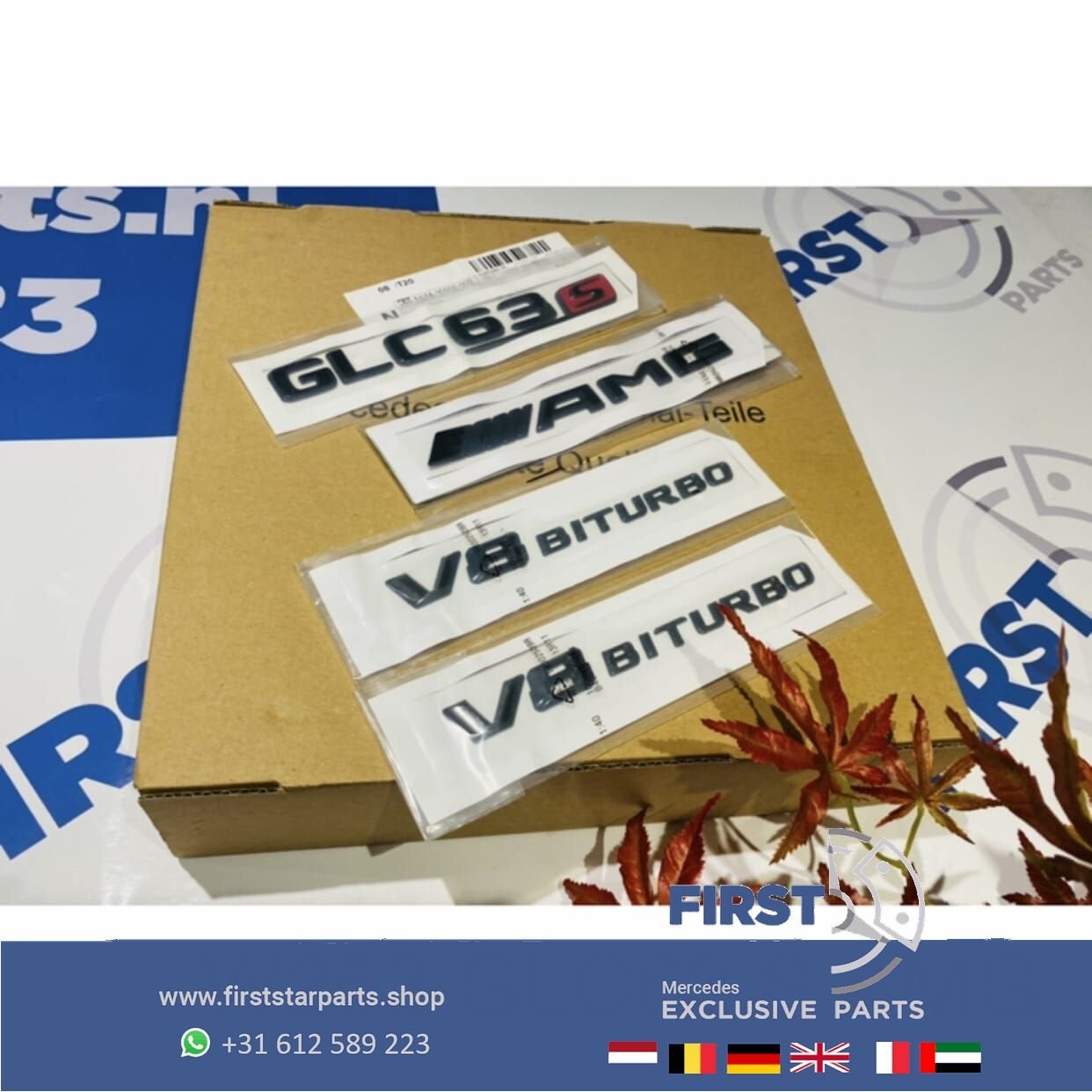 X253 C253 GLC63 S AMG LOGO SET ZWART EMBLEMEN SET Mercedes G, Gebruikt, -, Ophalen of Verzenden, -