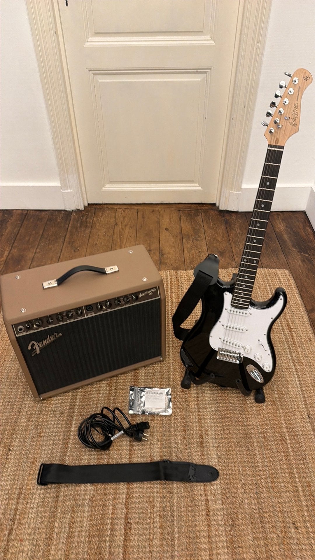Guitare Harley Benton+Fender AcoustPanasonic 90 amplis, Musique & Instruments, Enlèvement, Comme neuf, Fender