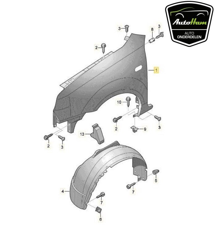 AILE AVANT GAUCHE Volkswagen Lupo (6X1) (|6X0821021E|), Dhr. J. Ham, Volkswagen, Utilisé, Avant