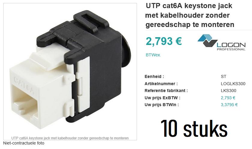 UTP socket LOGON Cat.6, Ophalen of Verzenden