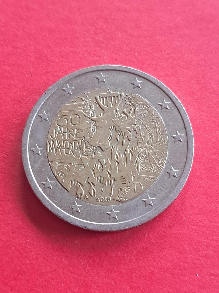 2019 A Duitsland 2 euro 30 jaar Val van de Muur, Berlijn, Verzenden, Duitsland, 2 euro, Losse munt