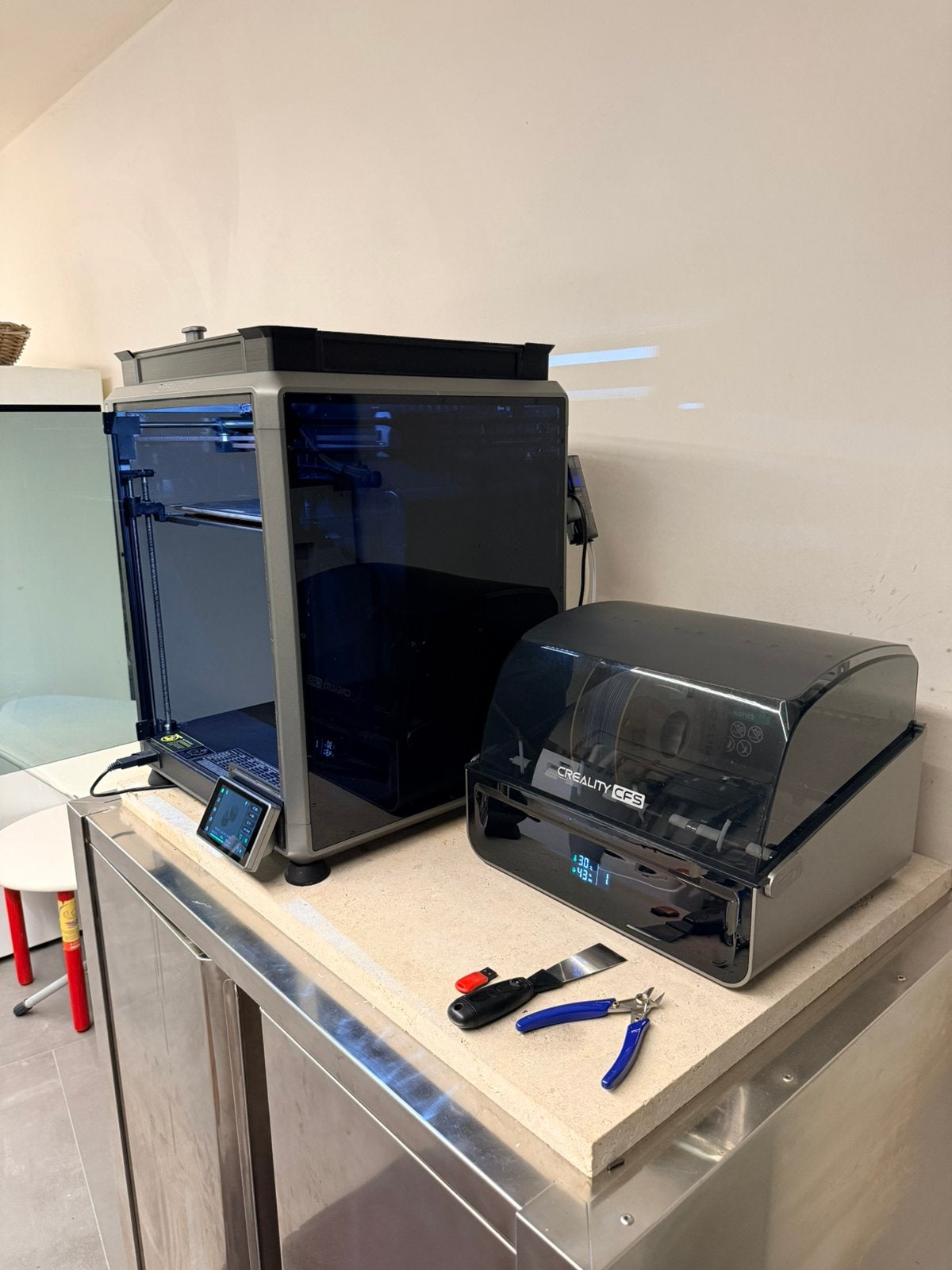 3D printer Creality k1max met upgrade paket, Ophalen, Ingebouwde Wi-Fi, Zo goed als nieuw, Filament