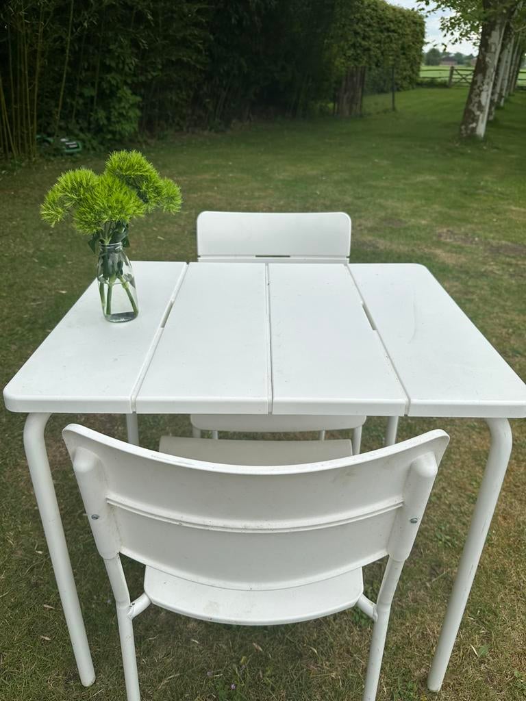 Pvc tafeltje met 2 stoelen, Tuin en Terras, Ophalen, Zo goed als nieuw