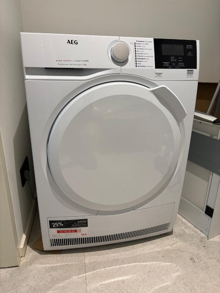 AEG Droogkast T6DBG72P ProSense – 7 kg, Ophalen, 6 tot 8 kg, Minder dan 85 cm, Anti-kreukfase