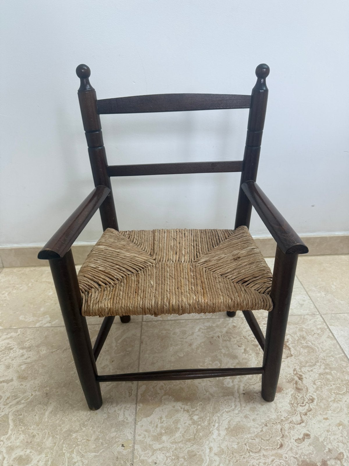 Houten stoeltje met rieten zitting voor kind, Huis en Inrichting, Stoelen, Ophalen, Zo goed als nieuw