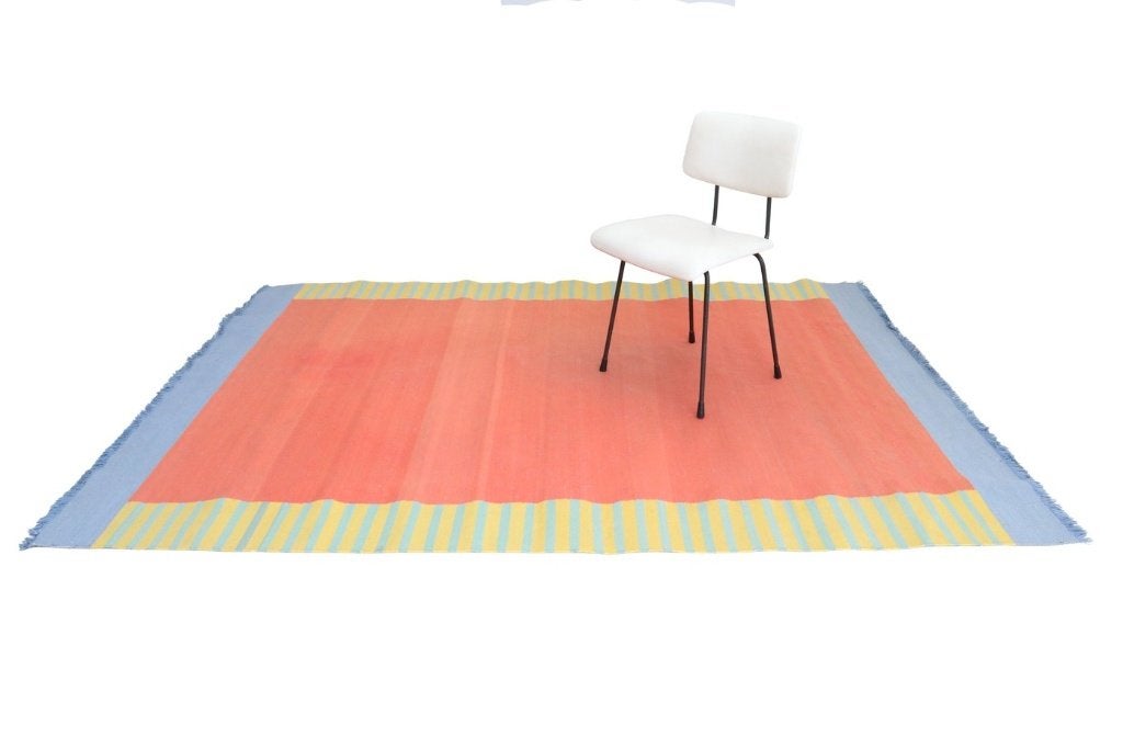 Vintage handgeweven geometrisch tapijt jaren 70-80, Antiek en Kunst, Ophalen