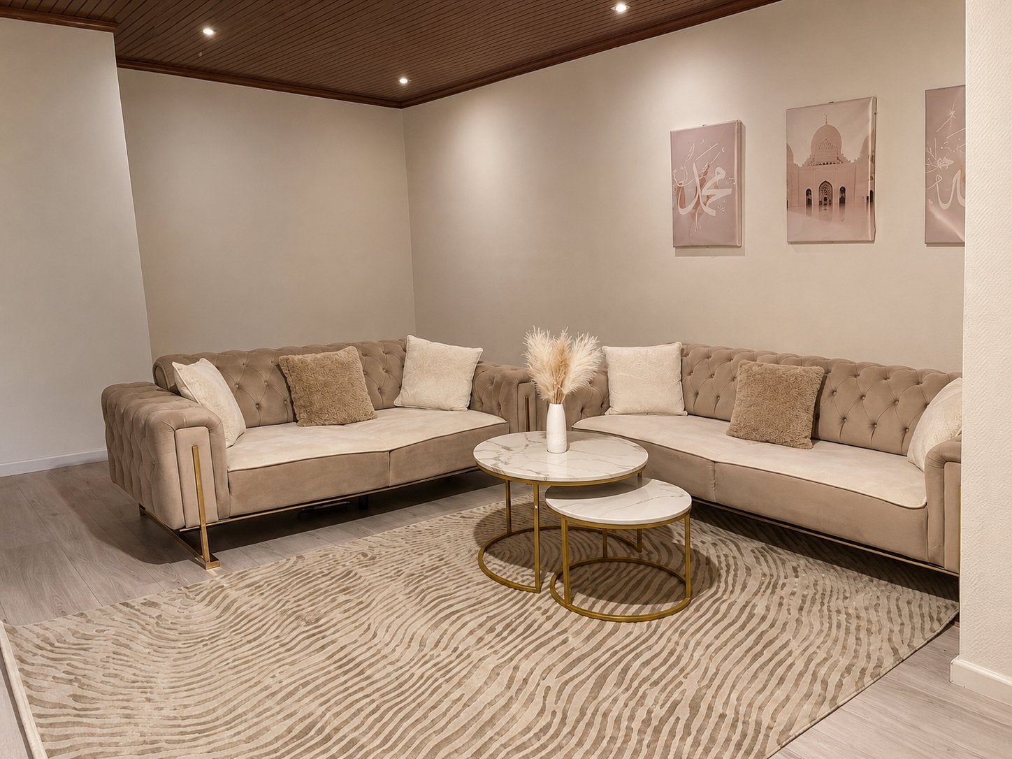 chasterfield zetels, Huis en Inrichting, Ophalen, Zo goed als nieuw, Beige, Chasterfield