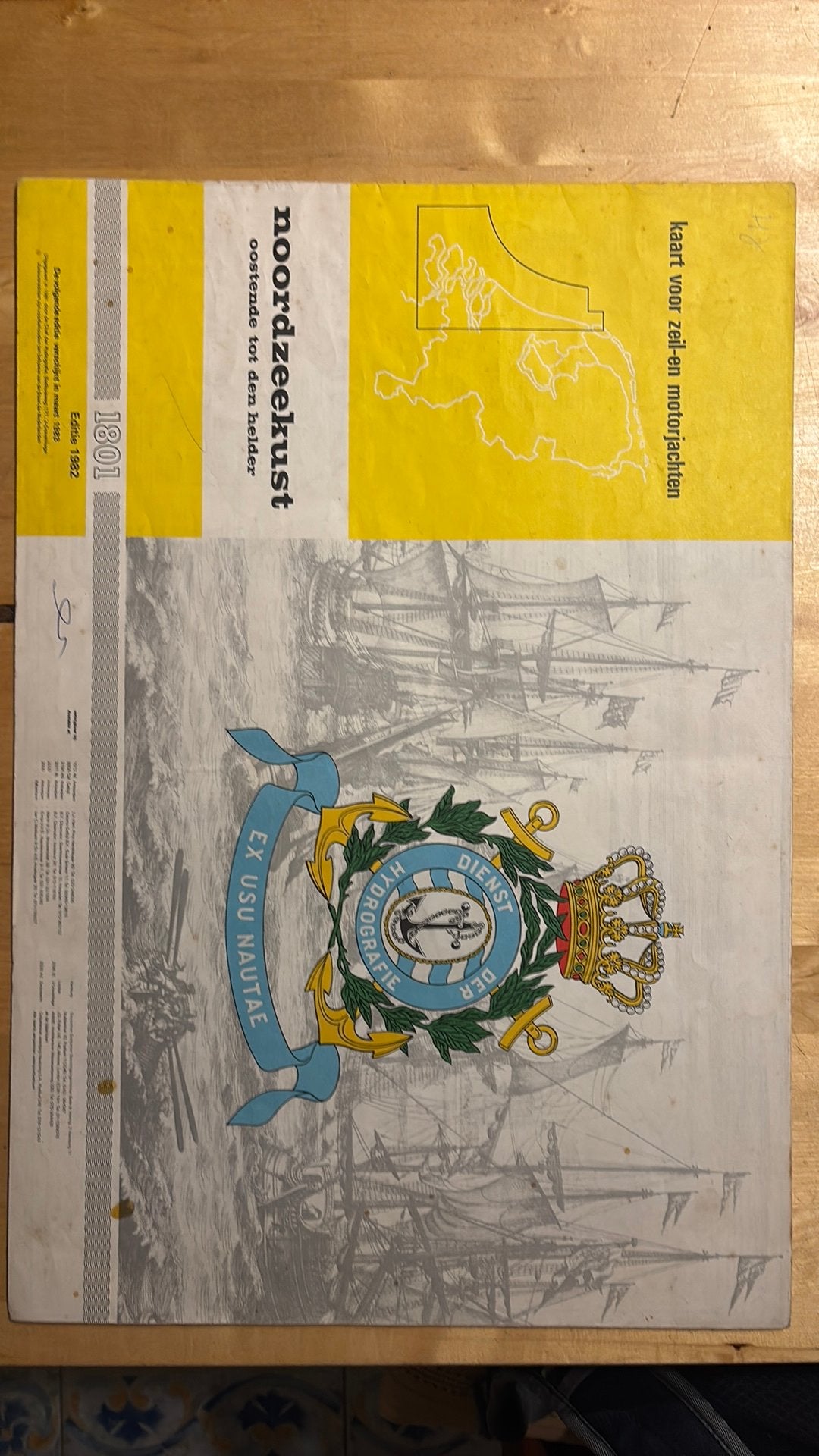Oude noordzeekust kaarten van Oostende tot den Helder, Verzamelen, Ophalen of Verzenden, Gebruikt, Motorboot of Zeilboot, Kaart, Foto of Prent
