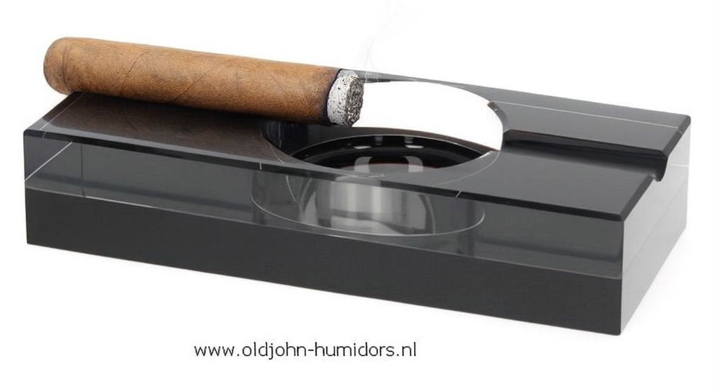 ANGELO SIGARENASBAK ZWART KRISTALGLAS 20 cm!!!  1,6 kg sab22, Verzamelen, Verzenden, Nieuw, Asbak