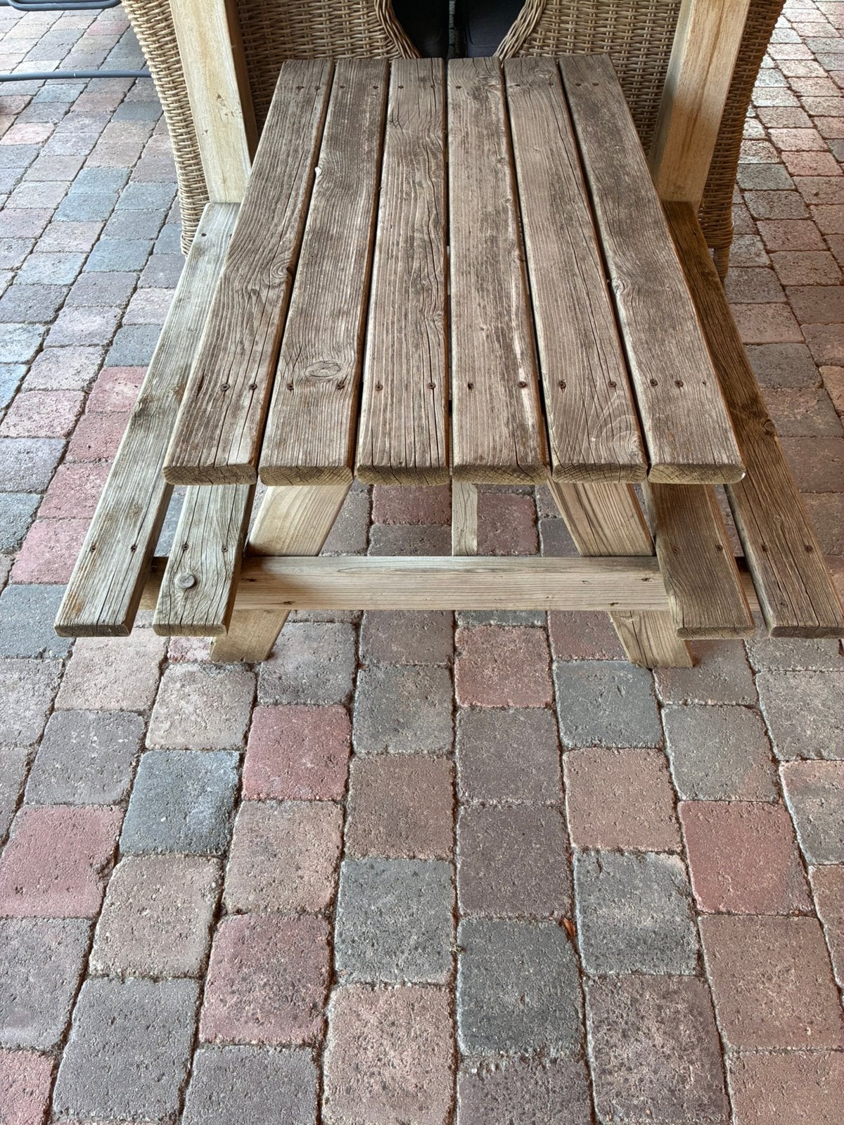 Houten kinder picknickbankje, Tuin en Terras, Picknicktafels, Ophalen, Zo goed als nieuw