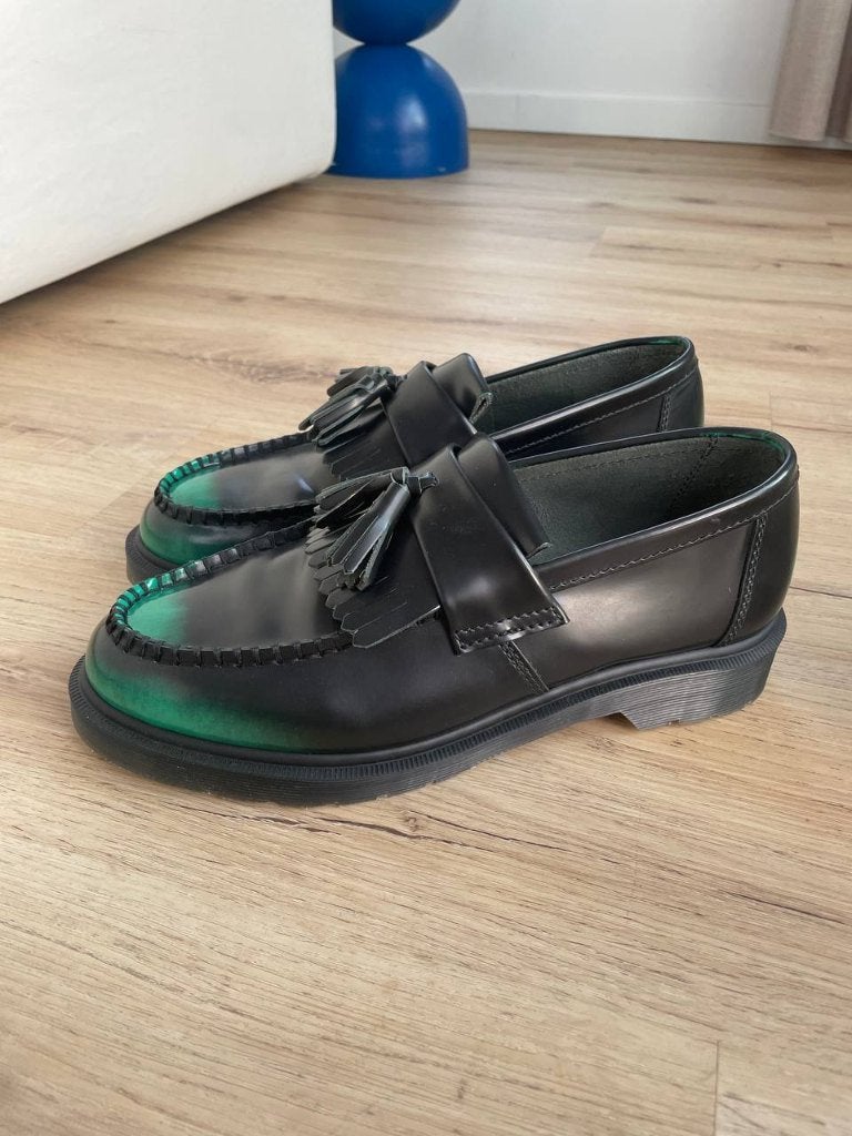 Dr. Martens Adrien Loafers Arcadia – Black & Green, Kleding | Heren, Loafers, Zwart, Ophalen of Verzenden, Zo goed als nieuw