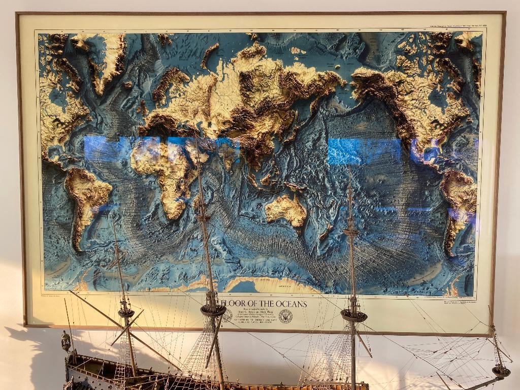 Ocean floor landkaart, Boeken, Atlassen en Landkaarten, Ophalen, Nieuw, Wereld, Landkaart