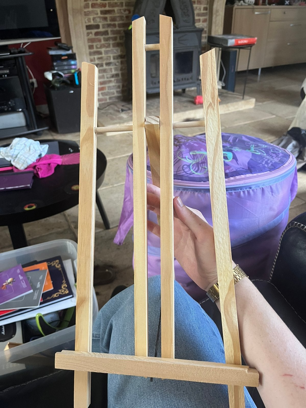 Support à peinture + 2 toiles, Enlèvement ou Envoi, Comme neuf, Chevalet