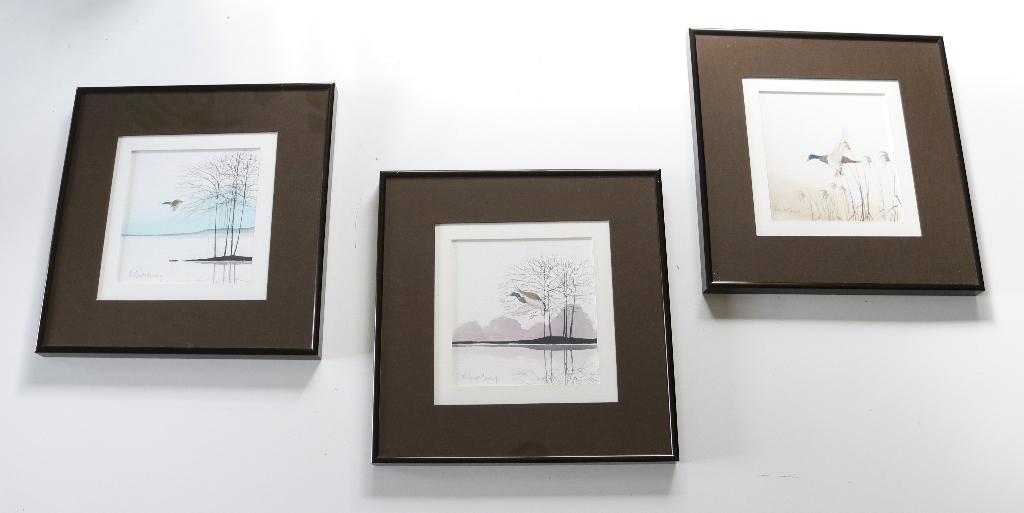 3 Robert Massey werken in metalen kader, Ophalen of Verzenden