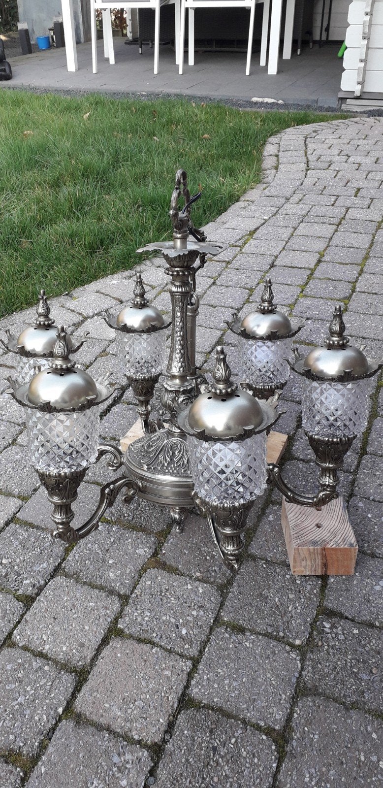 vintage kroonluchter, Ophalen