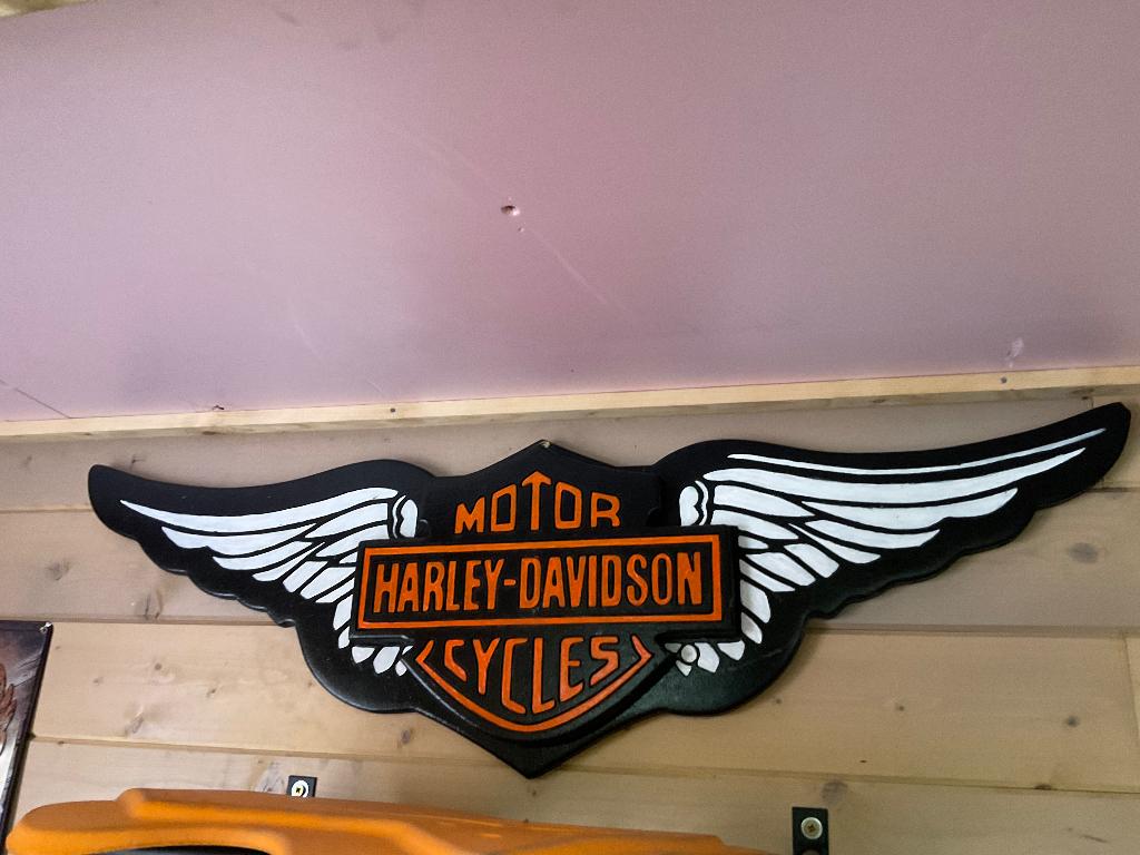 Reclame voor Harley Davidson bort, Verzamelen, Ophalen, Zo goed als nieuw, Reclamebord