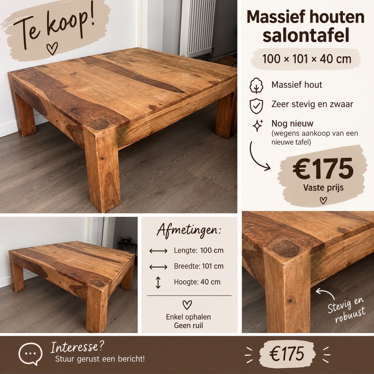 Table en bois massif, 100 à 150 cm, Enlèvement, Autres essences de bois, 5 – 50
