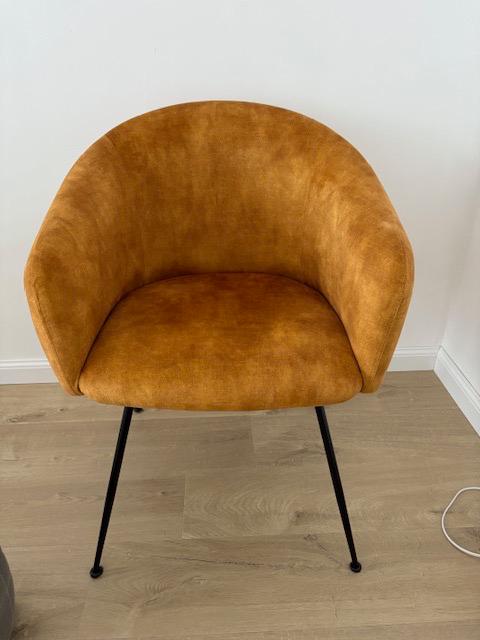 Fauteuil velour ocre, Enlèvement, Comme neuf