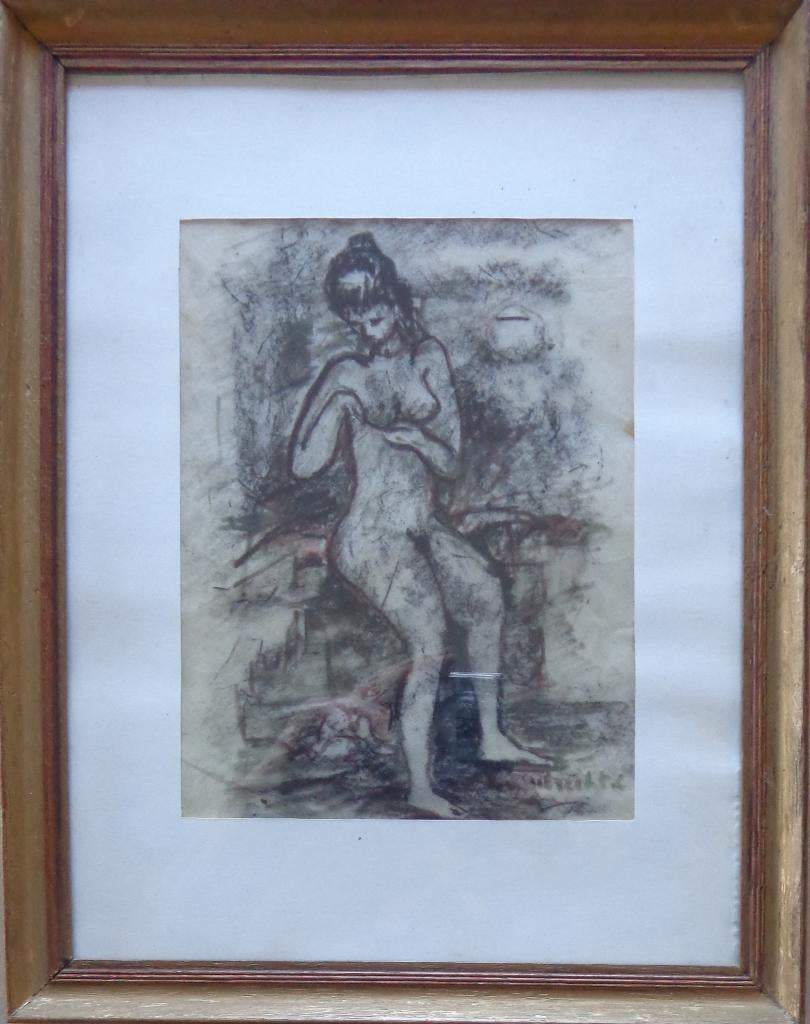 CONSTANT LAMBRECHT / NAAKTE VROUW / ORIGINEEL WERK 37x30cm, Enlèvement ou Envoi