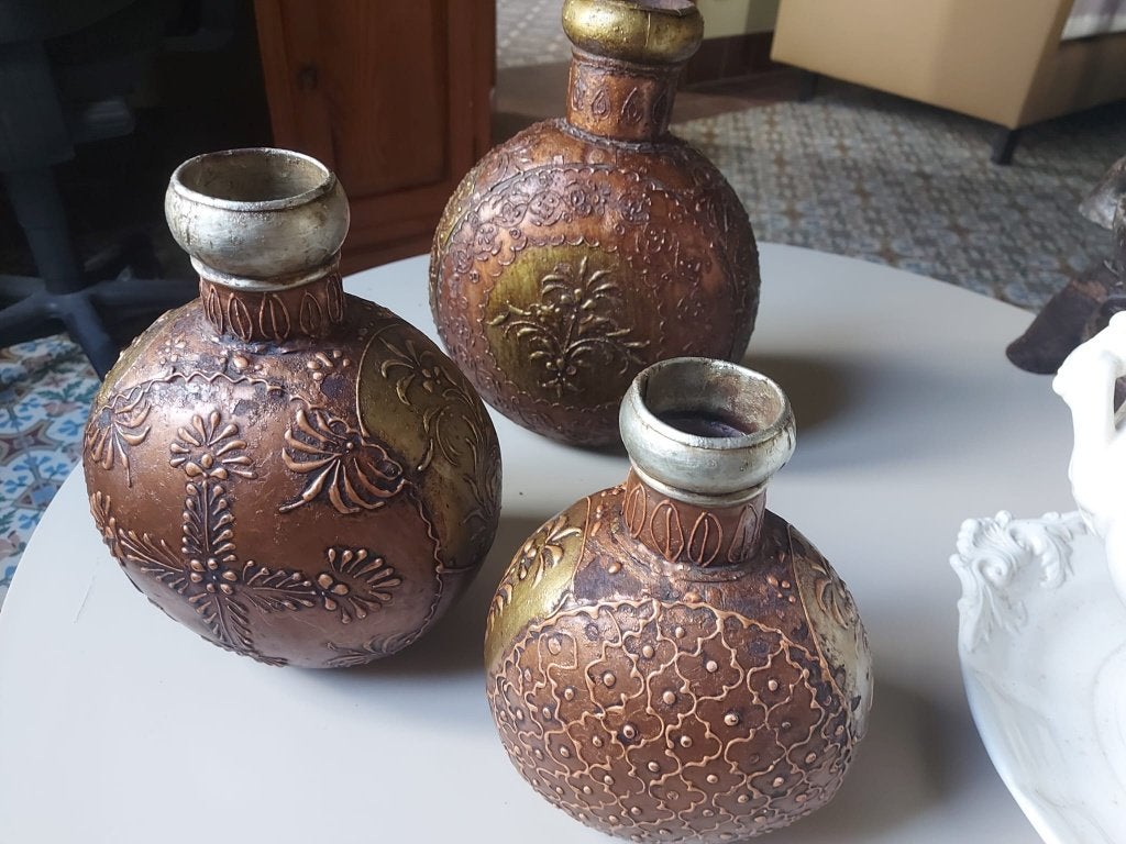 Handgemaakte Indische kruiken, Ophalen, Handgemaakt, Metaal