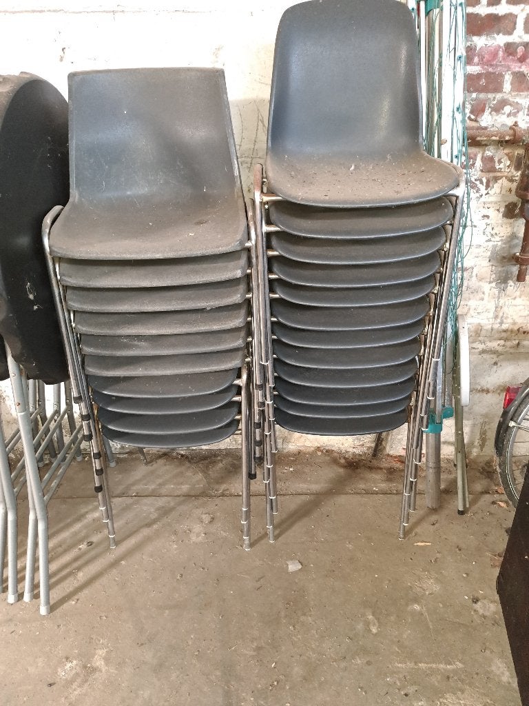 Refterstoelen 22 stuks, Maison & Meubles, Chaises, Gris, Synthétique, Enlèvement, Kantine