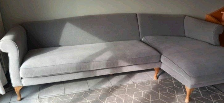 Canapé d'angle style scandinave gris+banquette assortie, Enlèvement, Bois, Scandinave