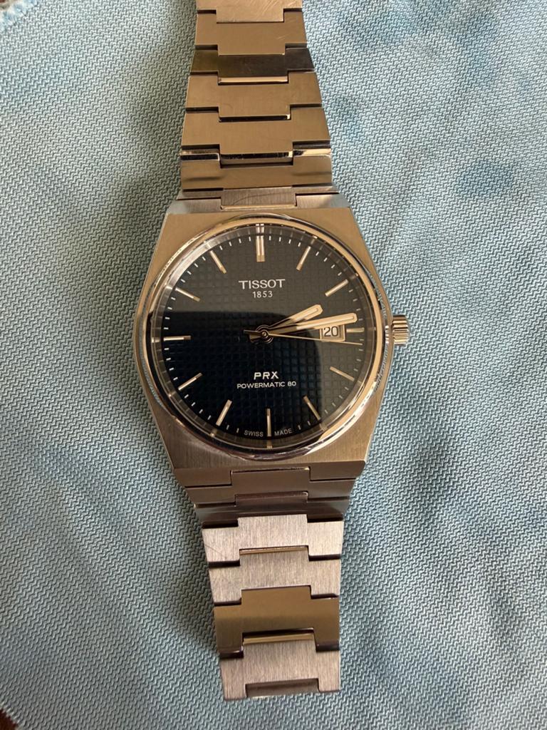 Tissot PRX Powermatic, Handtassen en Accessoires, Horloges | Heren, Overige merken, Staal, Polshorloge, Ophalen of Verzenden