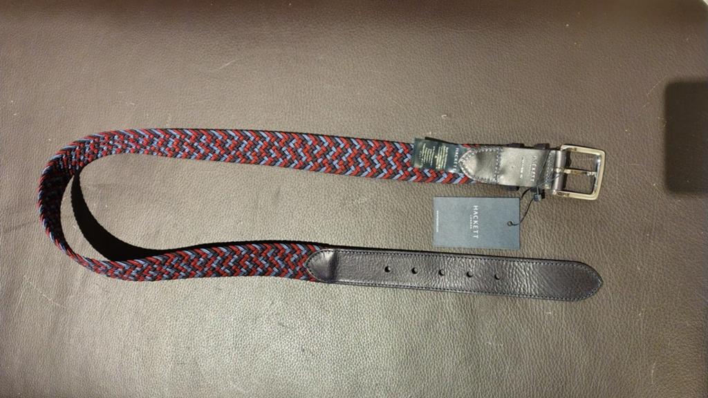 New Hackett London blauwe en rode elastische riem, Kleding | Heren, Riemen en Ceintuurs, Ophalen of Verzenden, Rood, Riem of Ceintuur