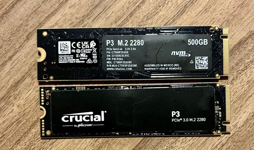 Crucial van Micron NVMe M2 SSD van 500 GB, Computers en Software, RAM geheugen, Zo goed als nieuw, Laptop, Ophalen