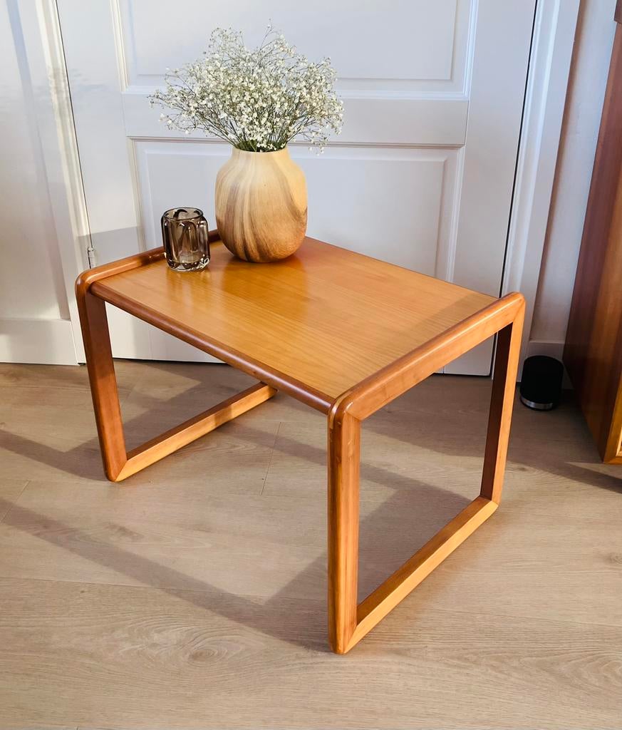 Vintage Deens design bijzettafel, Minder dan 55 cm, Vintage, Zo goed als nieuw, Rechthoekig