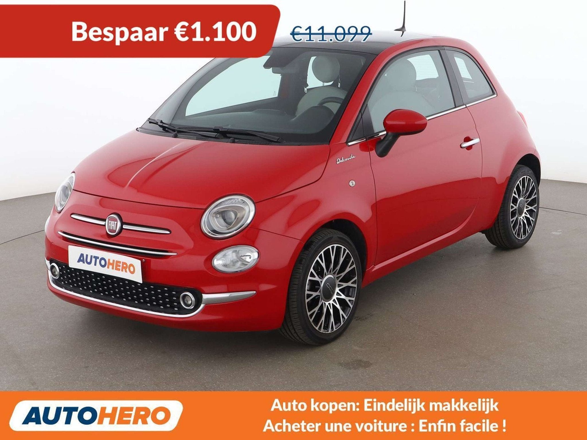 Fiat 500 1.0 Mild-Hybrid Dolcevita, Autos, Fiat, Rouge, Achat, Euro 6, 69 ch