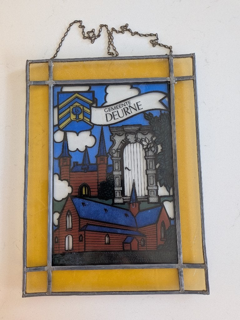 Glas-in-loodraam Gemeente Deurne – kleurrijk, Ophalen