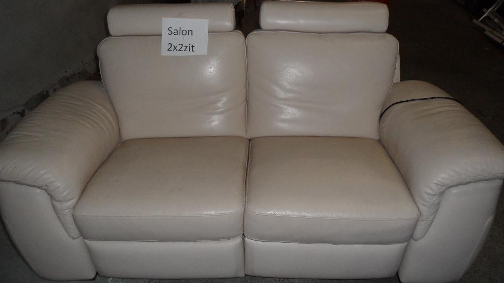 Luxe lederen sofa's, Ophalen, Tweepersoons, Zo goed als nieuw, Modern