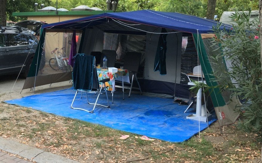 Raclet Almeria Mini - GRATIS - met voortent en luifel en acc, Caravanes & Camping, Caravanes pliantes, Enlèvement, Jusqu'à 4, Raclet