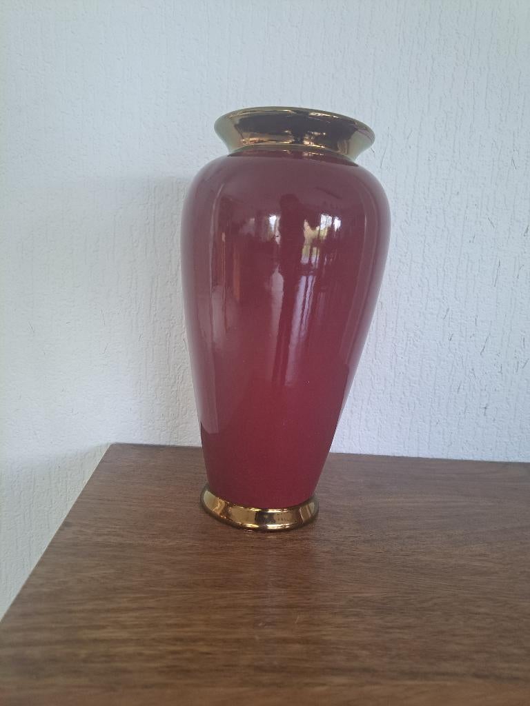 Dieprode "sang de boeuf" vaas Scheurich model 515-26, Antiek en Kunst, Ophalen