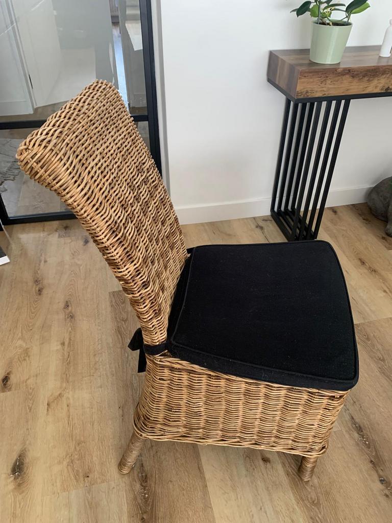Rieten eetkamer stoelen, Huis en Inrichting, Stoelen, Ophalen, Gebruikt, Bruin, Vijf, Zes of meer stoelen