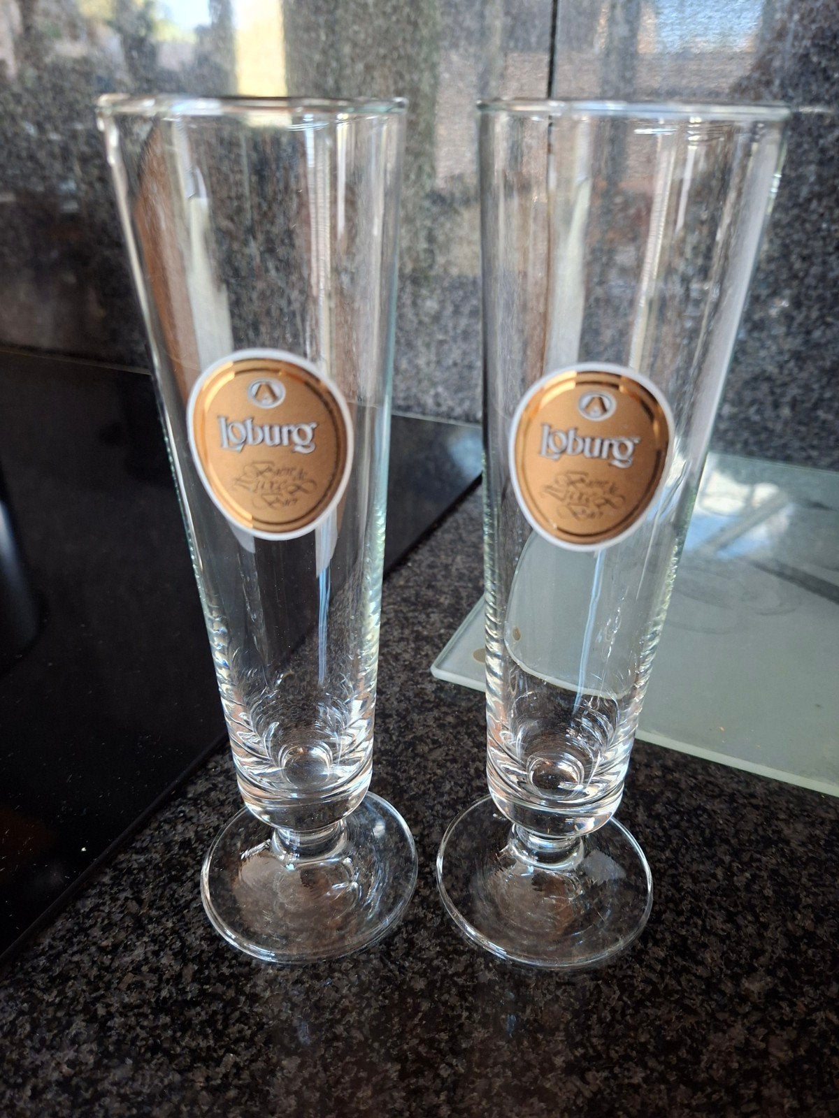 2 loburg glazen, Verzamelen, Ophalen, Gebruikt, Bierglas