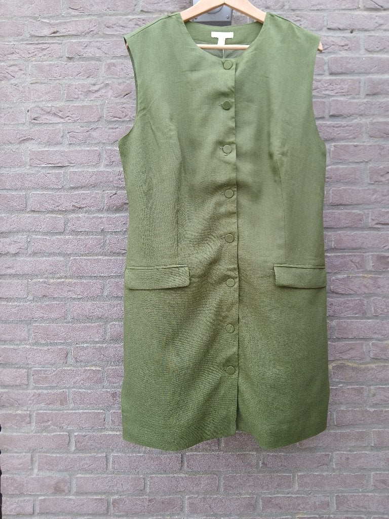 Prachtige linnen jurk nieuw h&m maat large, H&M, Maat 42/44 (L), Nieuw, Ophalen of Verzenden
