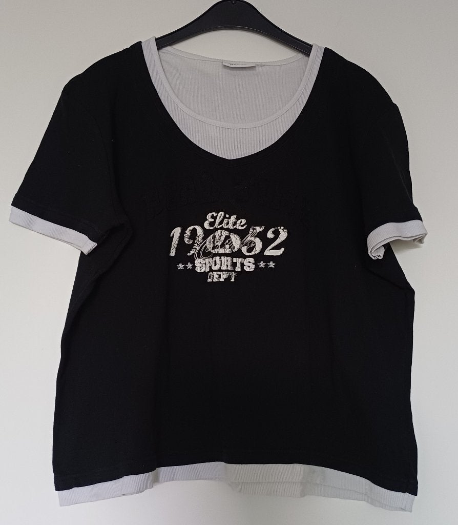 zwart tshirt elite sports 1952, Kleding | Dames, T-shirts, Maat 46/48 (XL) of groter, Ophalen of Verzenden, Korte mouw, Gedragen