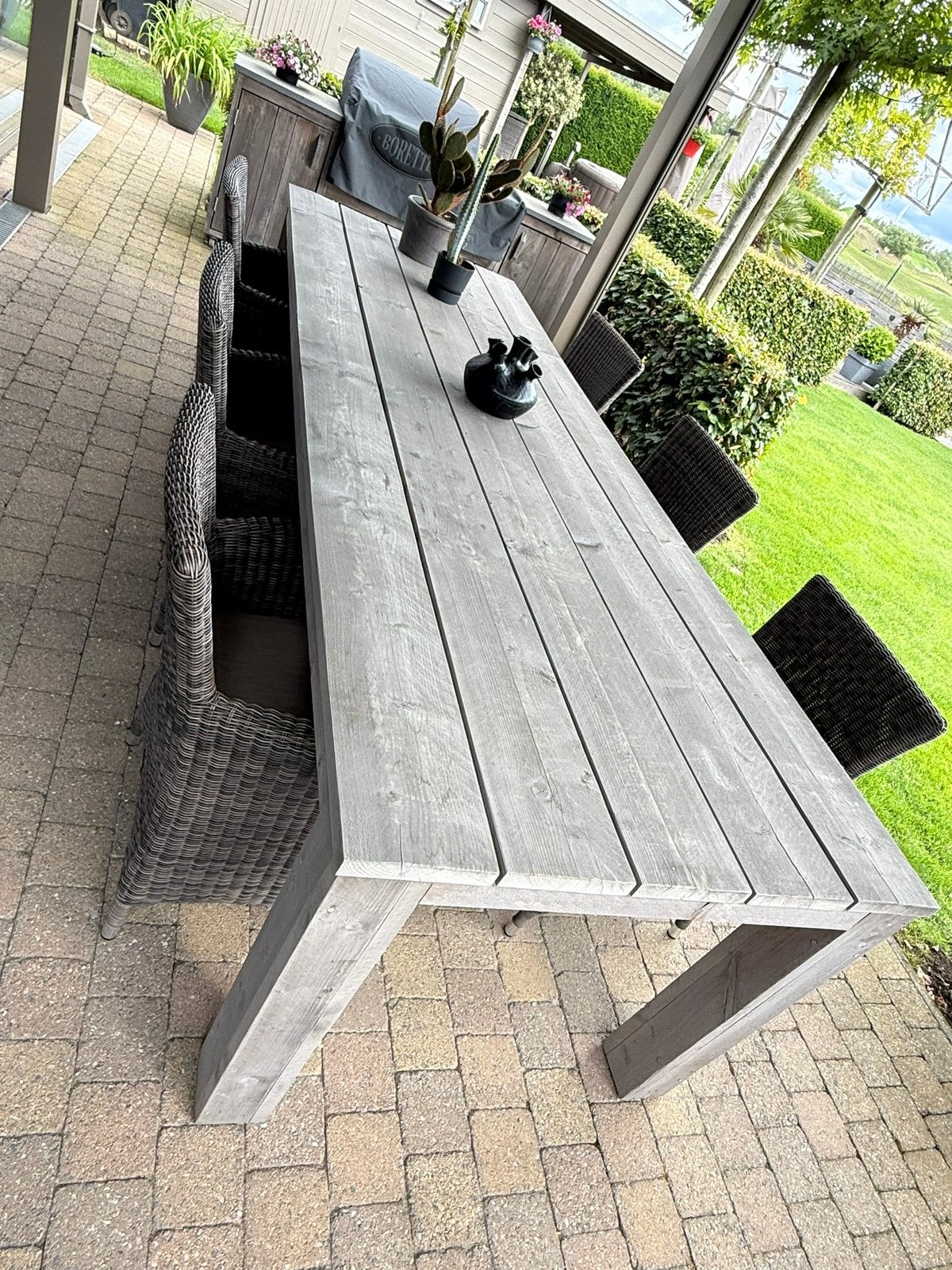Table de jardin en bois d'échafaudage traité 3 m x 1 m, Enlèvement, Comme neuf