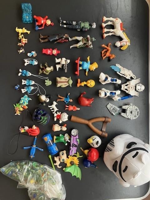 Figurines Star Wars Looney Tunes Tintin Angry Birds Lucky Lu, Enlèvement ou Envoi, Tintin, Utilisé, Statue ou Figurine