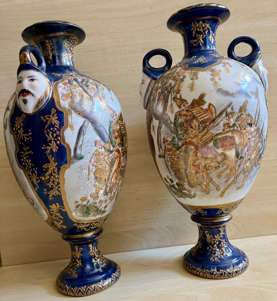 Set Vintage 31cm Chinese vazen, Ophalen of Verzenden