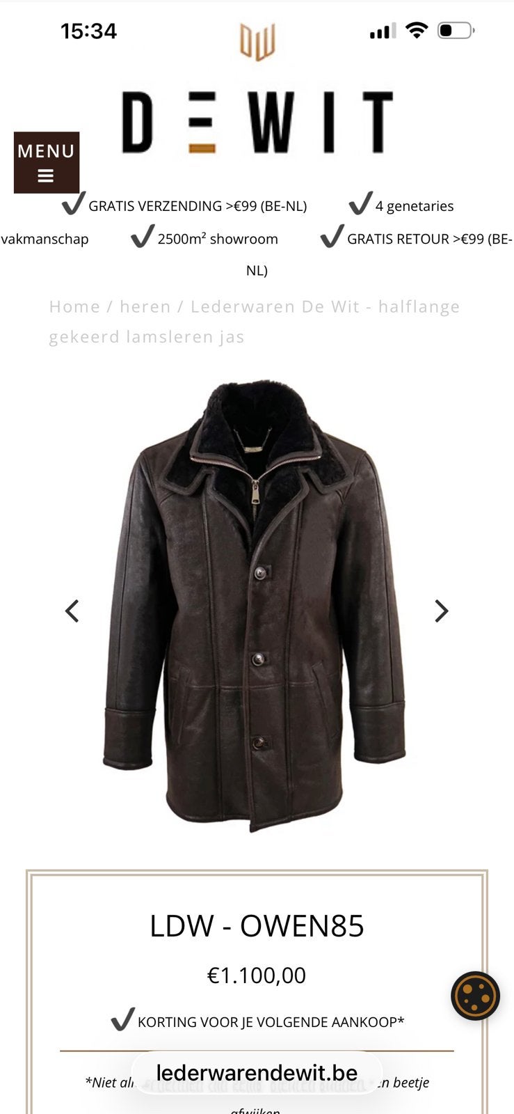 Leren heren, Ophalen of Verzenden, Zo goed als nieuw, Maat 48/50 (M)
