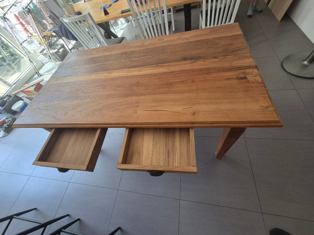 Mooie teaken eettafel, Ophalen, Gebruikt, Teakhout, 50 tot 100 cm