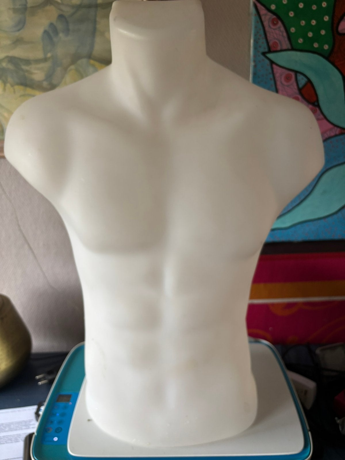 Buste Homme en plexi 60 cm de haut, Ophalen, Wit, 60 cm, Kunststof