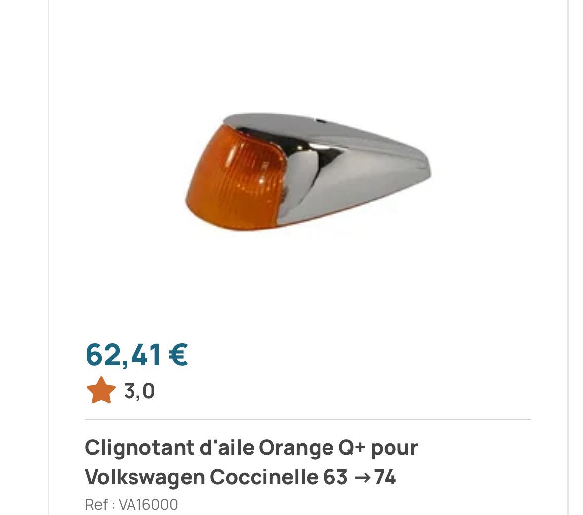 Clignotants d ailes oranges pour Vw coccinelle, Enlèvement, Utilisé, Volkswagen