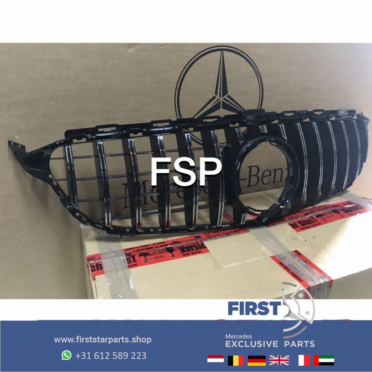 W205 FACELIFT GT GRILLE Mercedes C Klasse 2018-2021 CHROME, Utilisé, -, -, Enlèvement ou Envoi