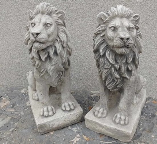 Betonnen tuinbeeld - set van 2 leeuwen, Enlèvement ou Envoi, Neuf, Béton, Animal