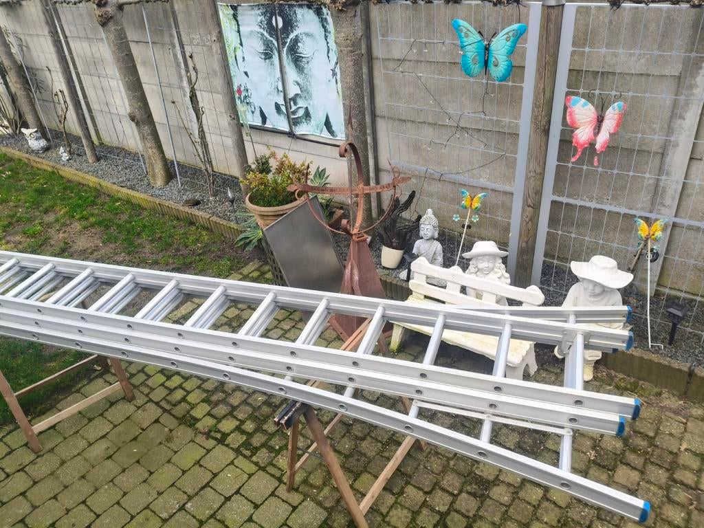 3x14, Doe-het-zelf en Bouw, Ladders en Trappen, Ophalen, Gebruikt, Ladder